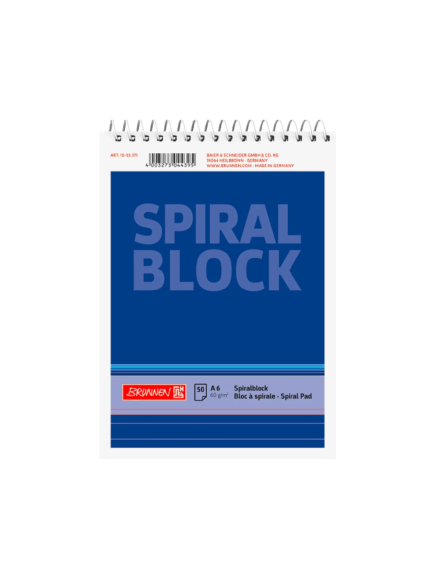 BRUNNEN VERLAG | Brunnen Spiralnotizblock A6 50 Blatt | 
